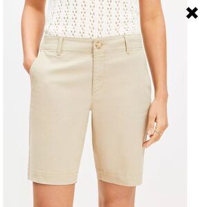 LOFT Ann Taylor Beige Khaki Monroe Bermuda Shorts 6